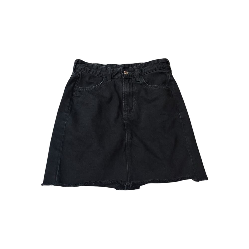 &Denim Black Mini Denim Skirt Size 2 Skirt